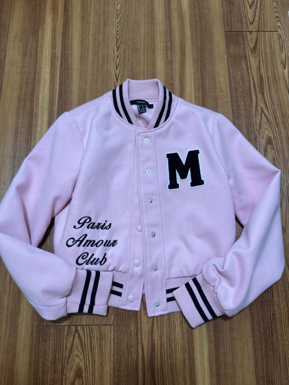 NWT Forever 21 Striped Hem Varsity Jacket Bomber Jacket
